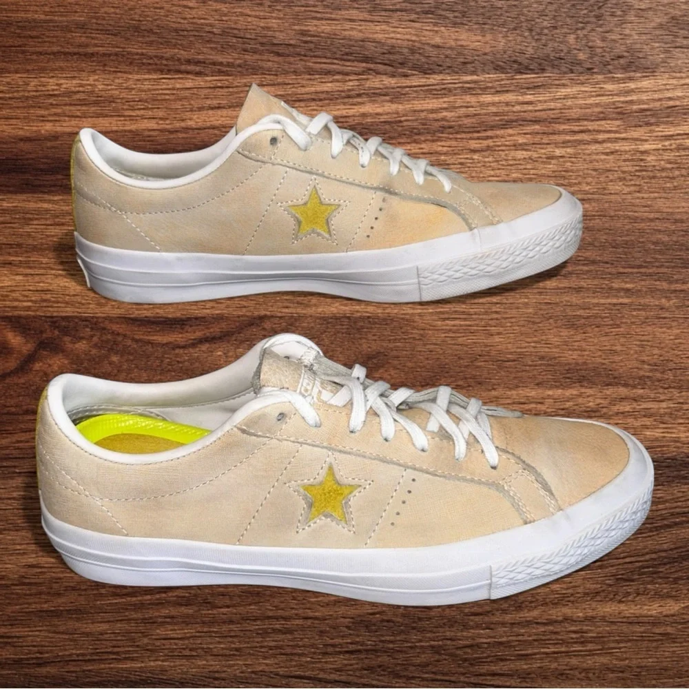 Converse One Star Ox Shoes Leather Bitter Lemon/White (153994C) Men’s 8.5 - Picture 8 of 11